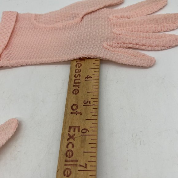 Hansen Womens Vintage Day Gloves Pink Size 6 Knit Texture Button Accent - Picture 5 of 6